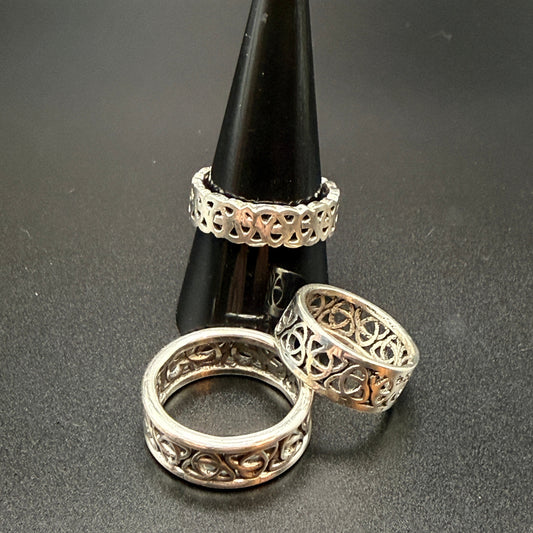 Multiple Celtic band style rings
