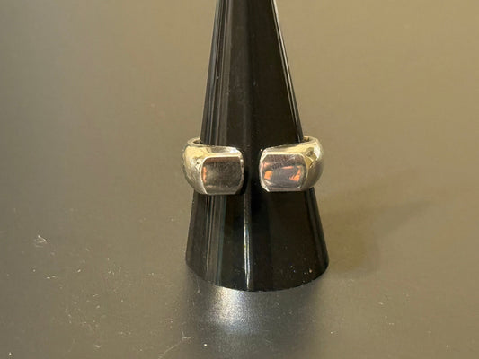 Handmade adjustable silver square barbell band