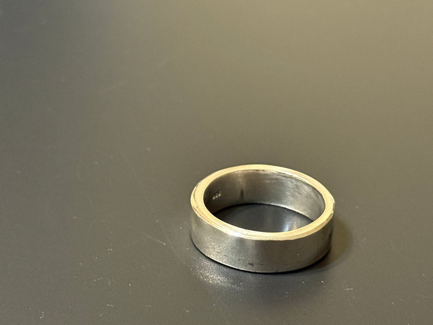 Handmade 5mm wide silver band with flat top