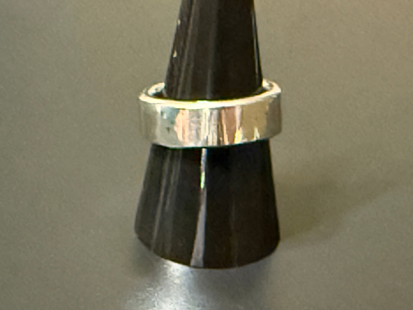 Handmade 5mm wide silver band with flat top