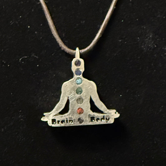 Chakra pendant with natural stone colors and custom engraving