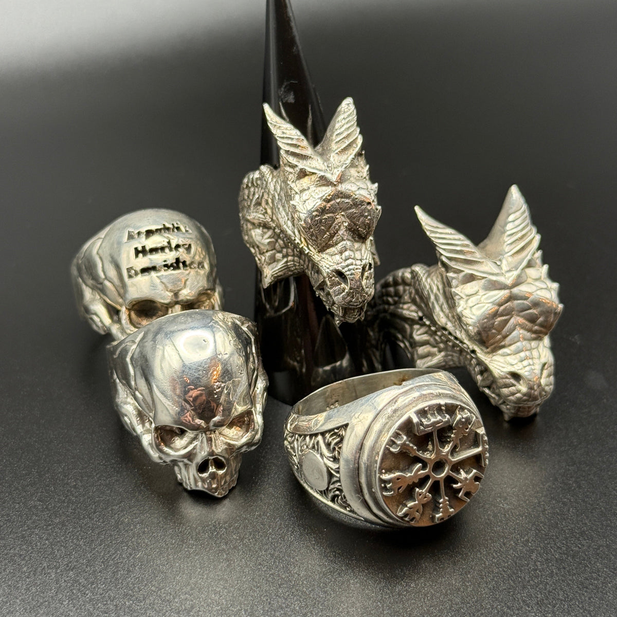 Multiple heavy weight statement rings including dragons