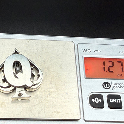 Favorite card protector on scale showing weight of 1.27 troy ounces of pure sterling silver