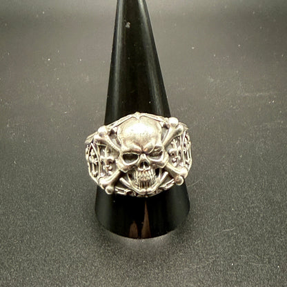 Sterling silver gothic style signet ring