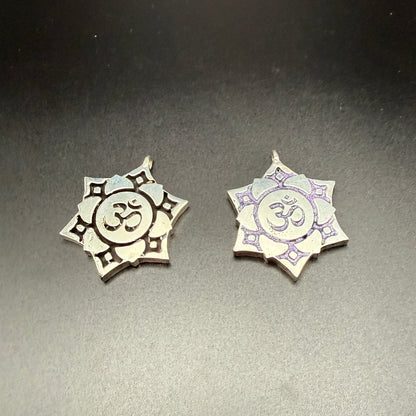Two sterling silver Crown Chakra pendants