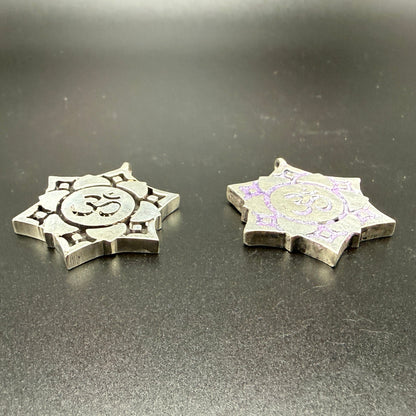 Two sterling silver Crown Chakra pendants