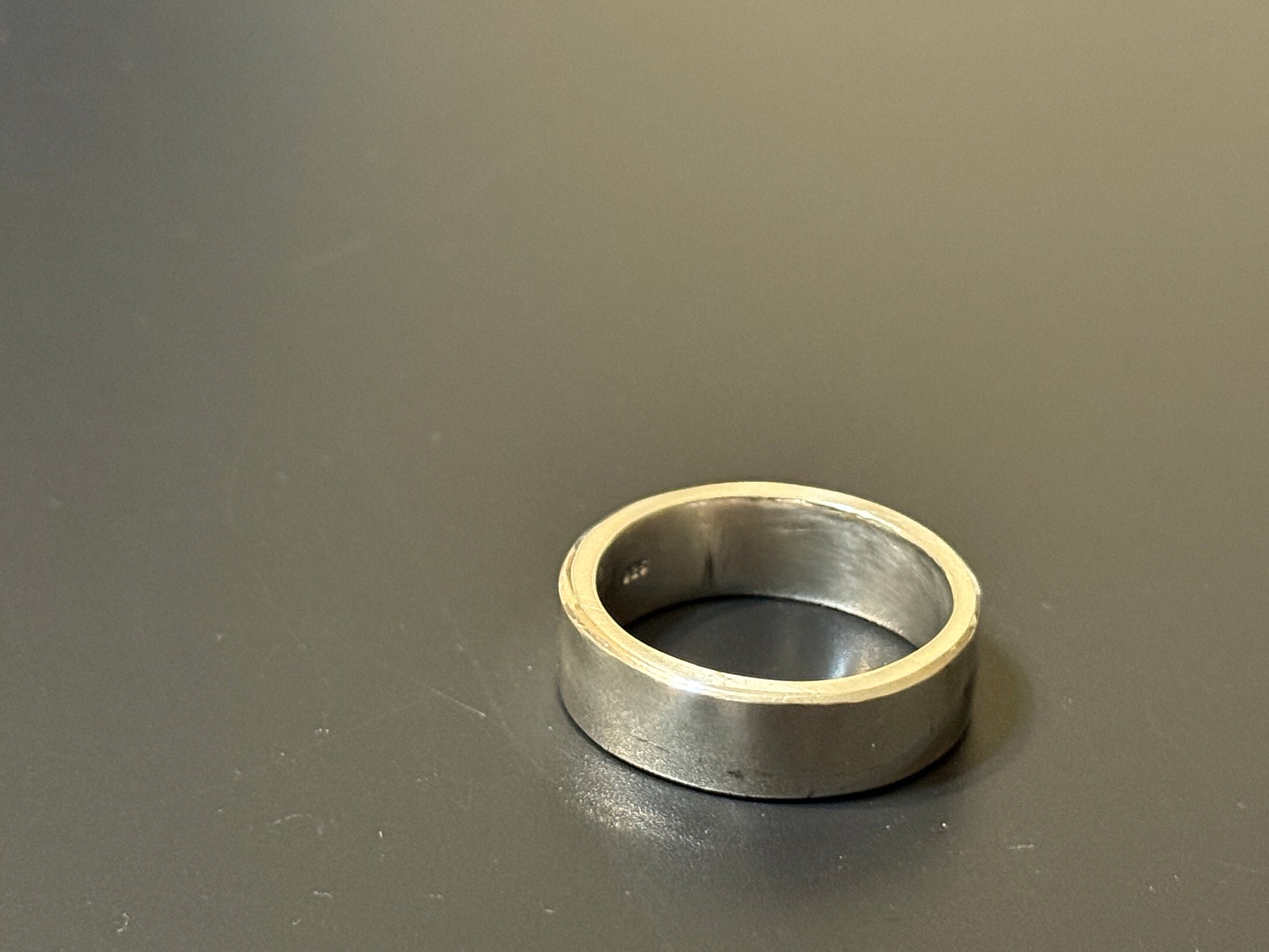 Handmade 5mm wide silver band with flat top