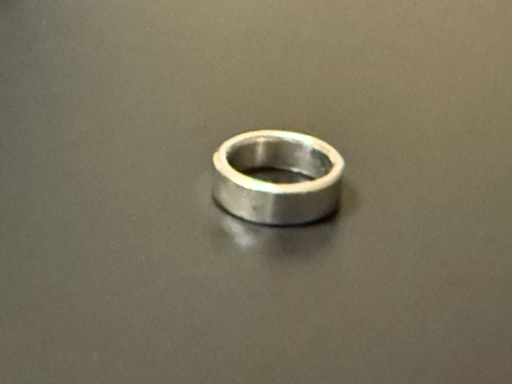 Handmade 5mm wide silver band with flat top