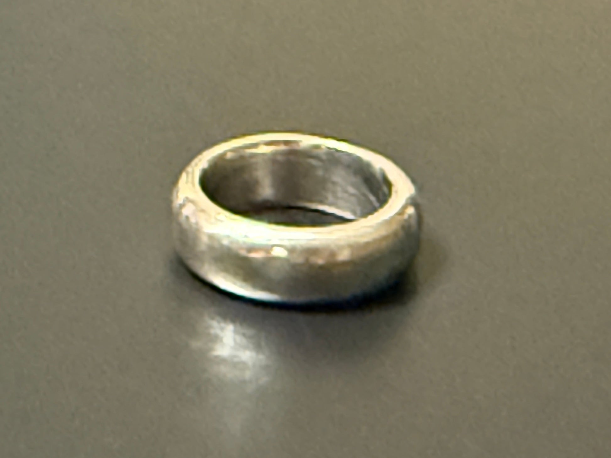 Handmade 5mm wide silver band with rounded top
