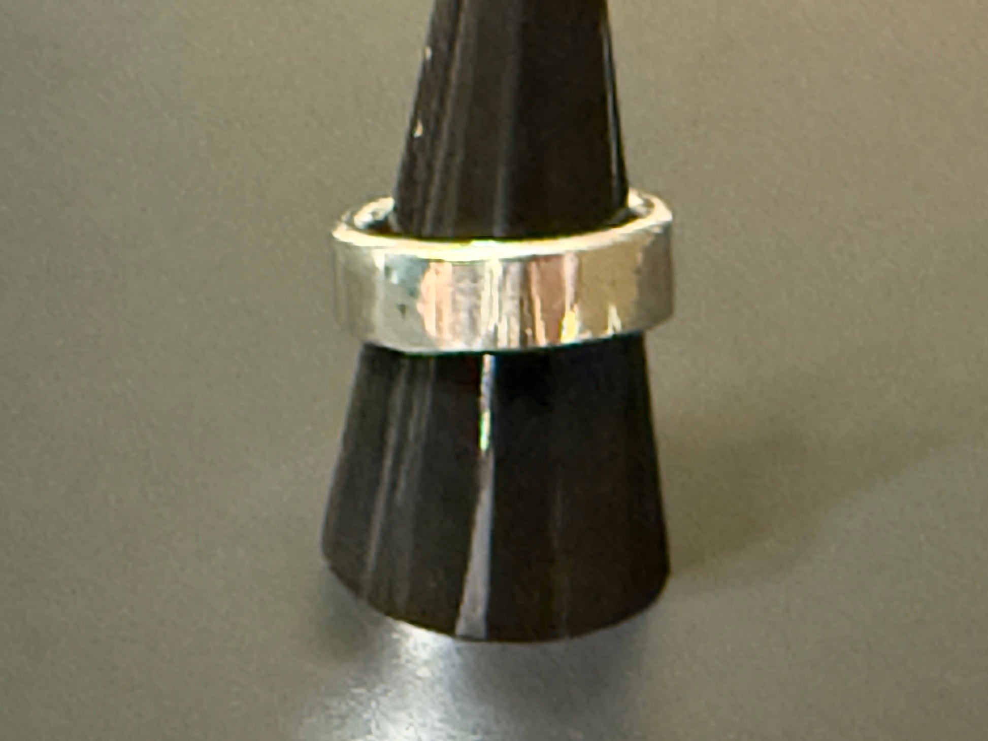 Handmade 5mm wide silver band with flat top