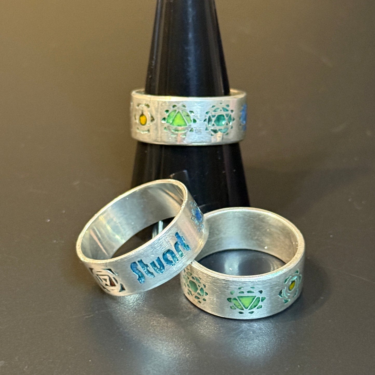 Silver Icon Band Ring