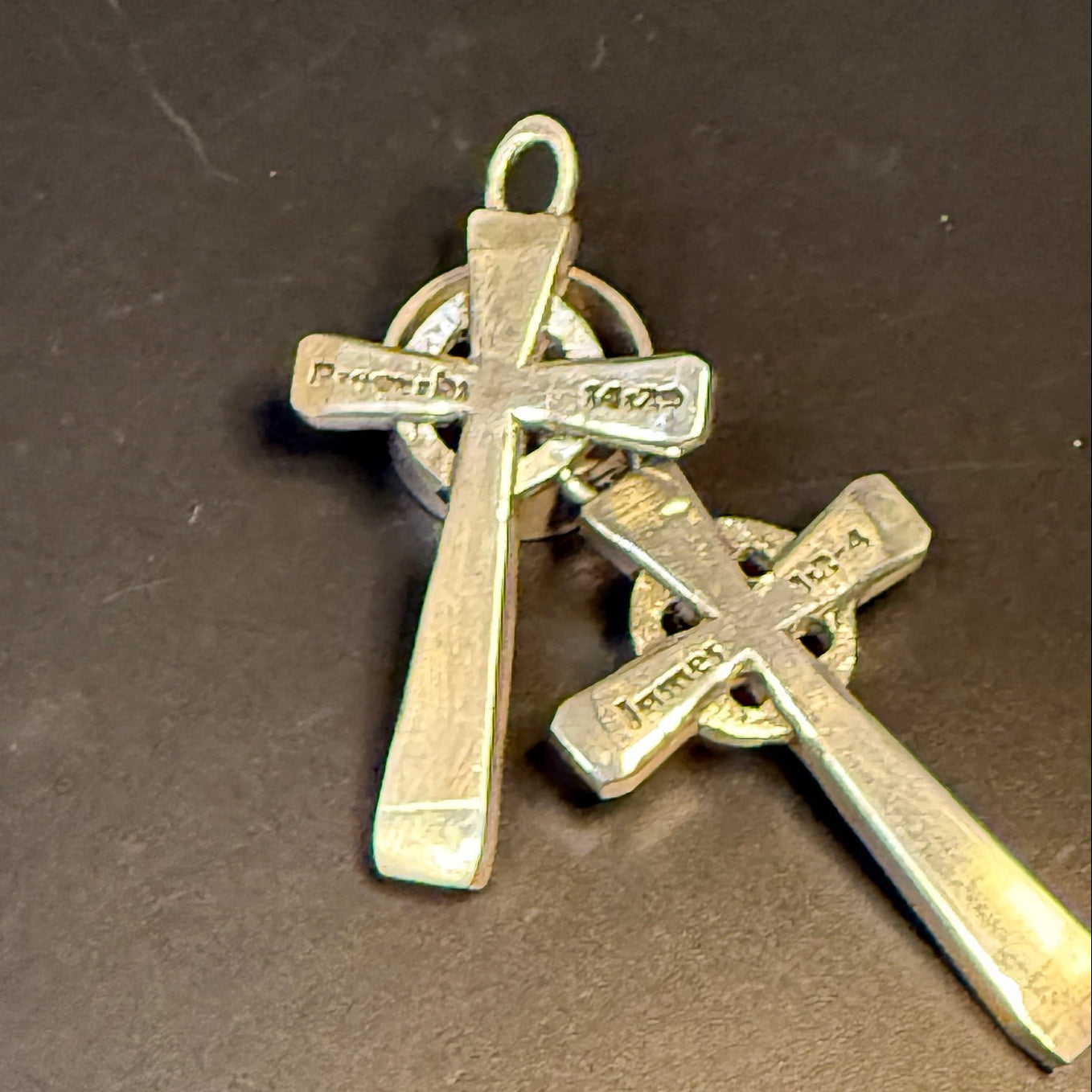 Custom Silver Saxon Cross with Bible Verse