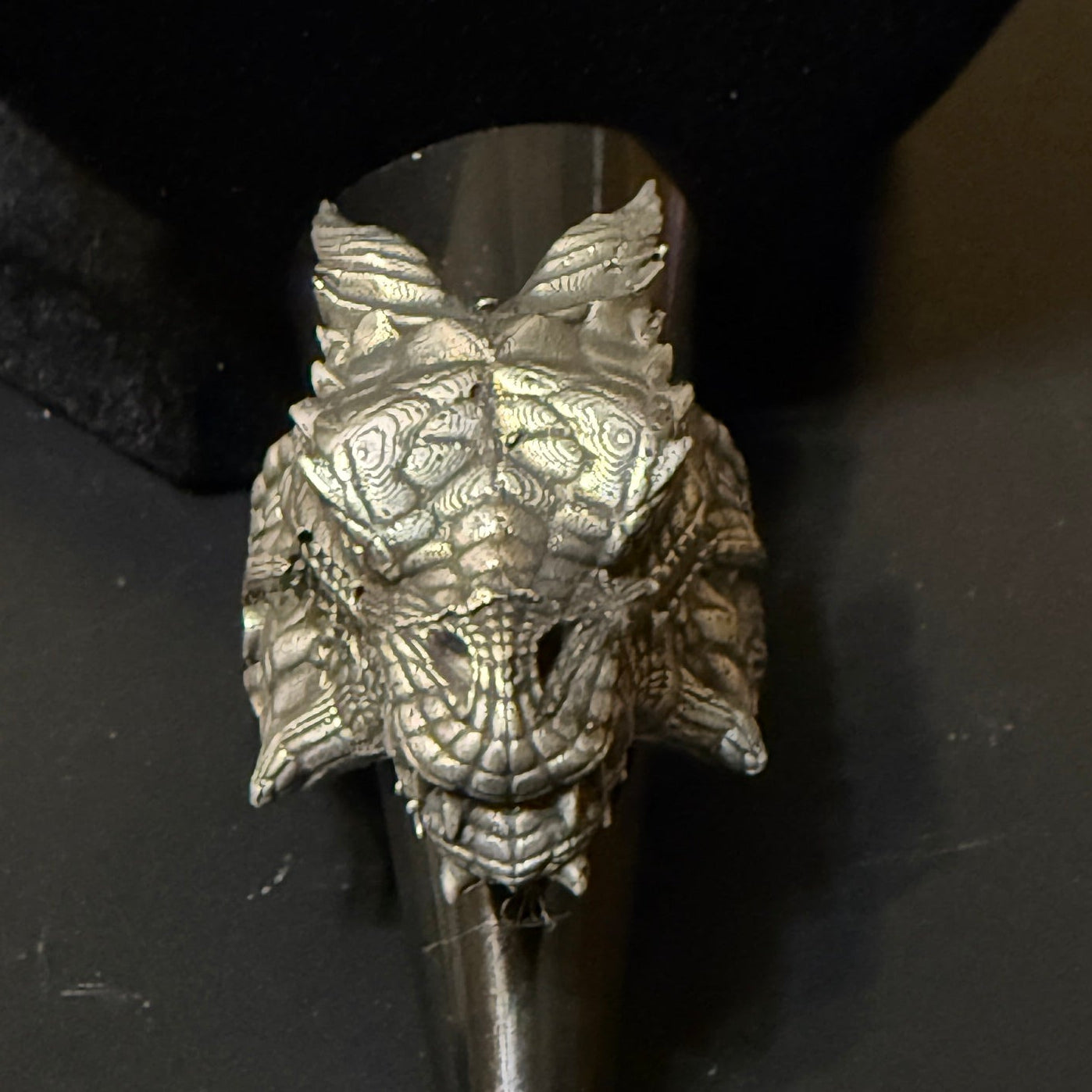 Custom solid silver dragon ring