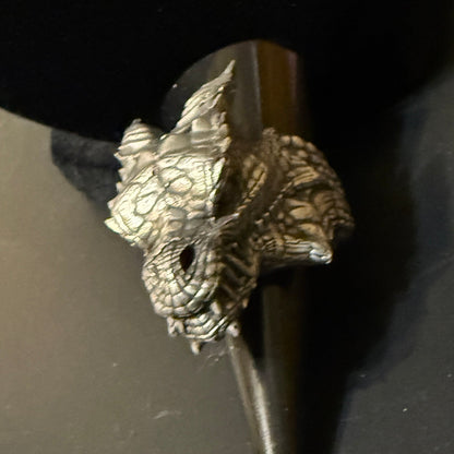 Custom solid silver dragon ring