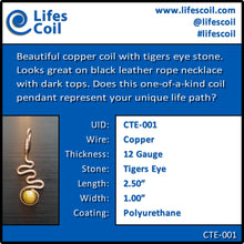 Load image into Gallery viewer, Copper Coil Pendant with Tiger Eye Stone