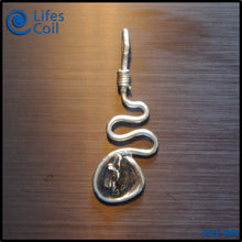 Load image into Gallery viewer, Sterling Silver Coil Pendant with Russian Meteorite