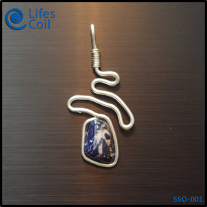 Sterling Silver Coil Pendant with Sodalite Stone