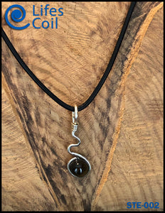 Sterling Silver Coil Pendant with Tigers Eye Stone